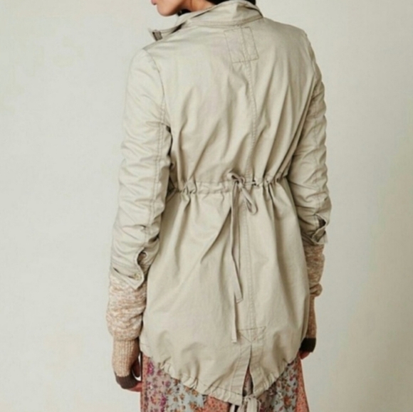 32. Free People Army Military Style Horn Toggle Coat Jacket Medium - Picture 2 of 5